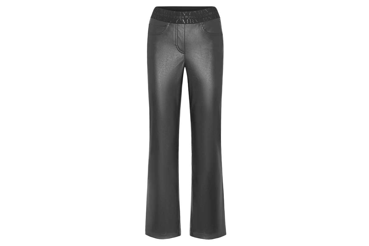 Cambio flared faux leather pants FELICE- black