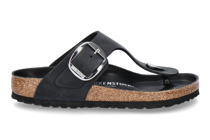 Birkenstock thong mules GIZEH NORMAL BIG BUCKLE BLACK
