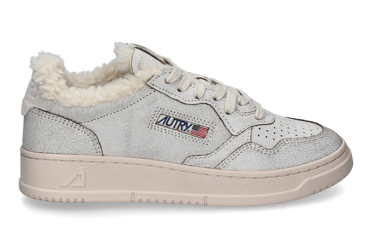 Autry Women's Lined Sneakers MEDALIST LOW AULW AX04- snow white/ pink