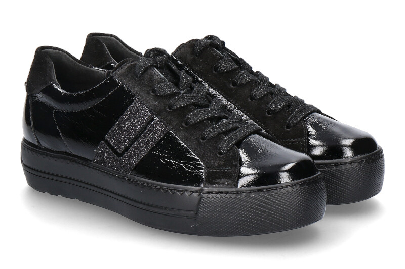 Paul Green sneaker GLOSSY CALF GLITTER- black/black
