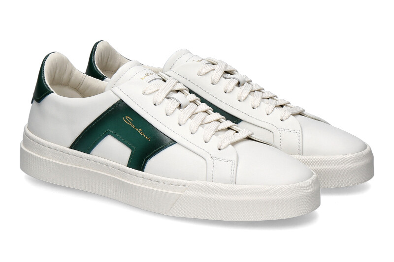 Santoni sneaker MAN LEATHER WHITE GREEN