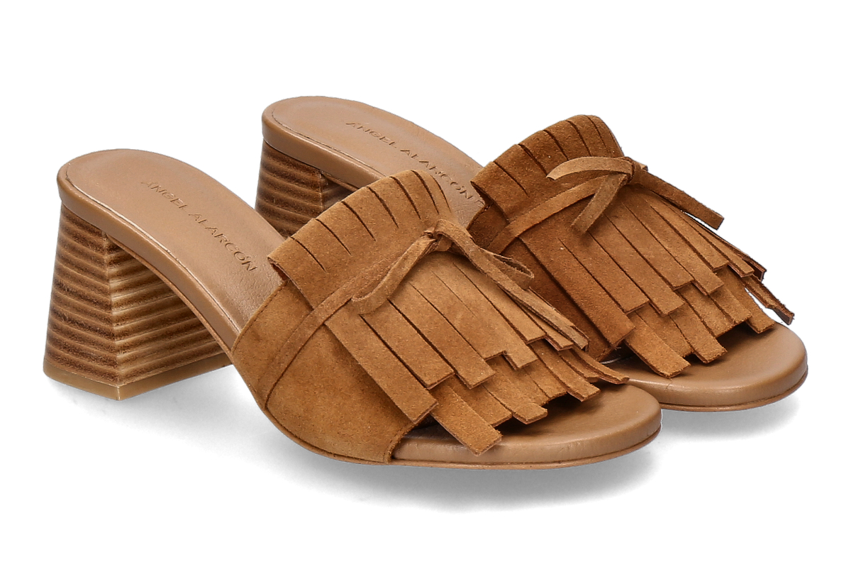 Angel Alarcon mules LORETTA- tabaco/ medium brown