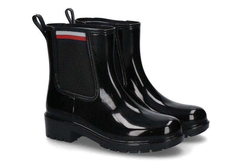 Tommy Hilfiger women's rubber boots CORPORATE ELASTIC RAINBOOT BLACK