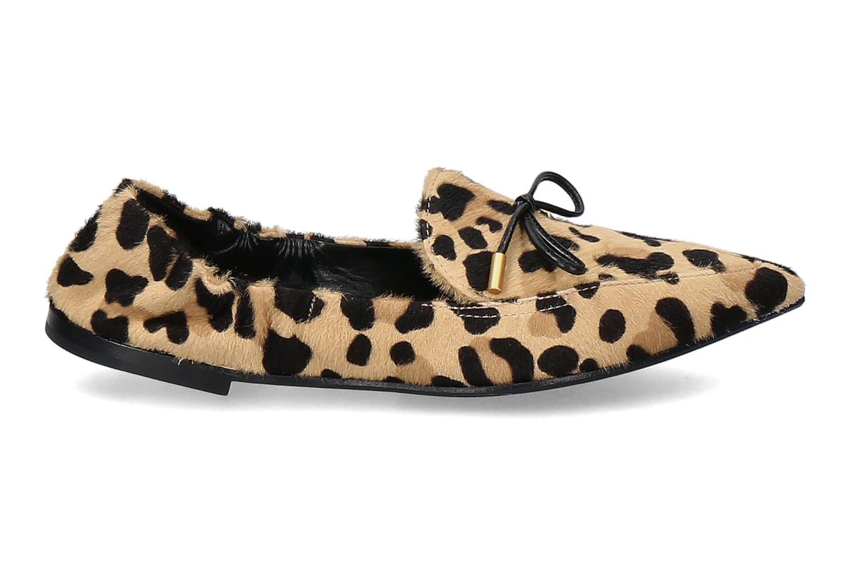 Pomme d'Or INGRID PRINT slippers—leopard print/camel