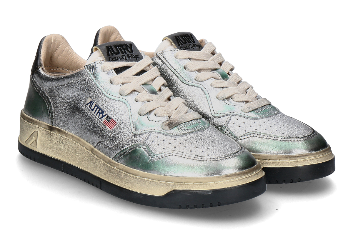 Autry women's sneaker SUPERVINTAGE LAMINATO MH01- silver/ platinum