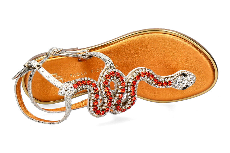 Paola Fiorenza sandals PITONE ORO ORANGE