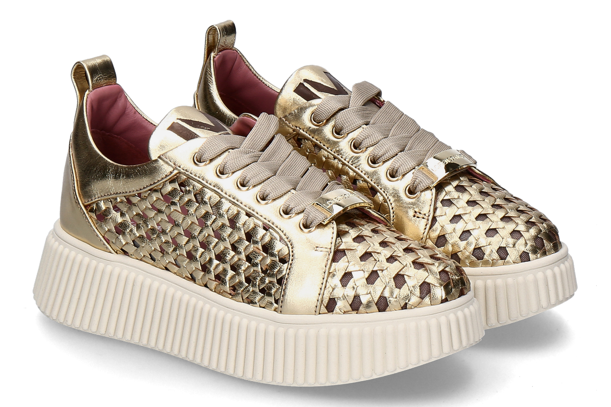 Lorenzo Mari women's- sneaker SALLY27- platinum laminate/ gold