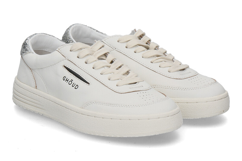 Ghoud women's sneaker LIDO GOAT LEATHER- white/silver 