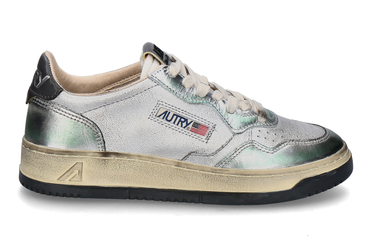 Autry women's sneaker SUPERVINTAGE LAMINATO MH01- silver/ platinum