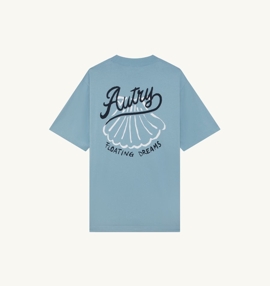 Autry unisex- t-shirt SHELL- chalcedony/ light blue