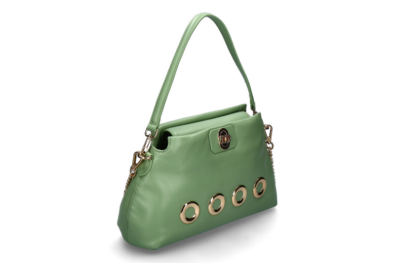 La Carrie shoulder bag THE EYE SQUARE MEDIUM LEATHER SAGE