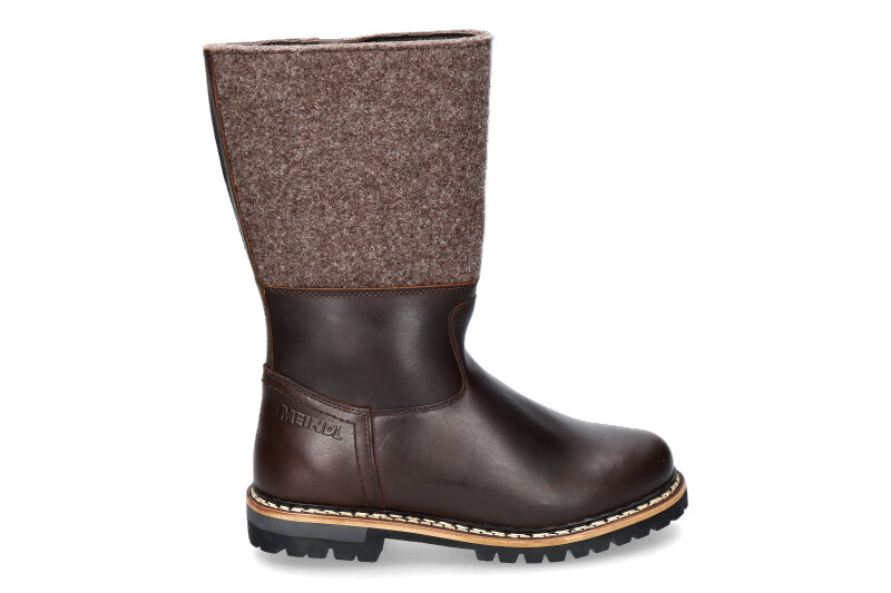 Meindl men's boots with lambskin lining FILZMOOS- dunkelbraun