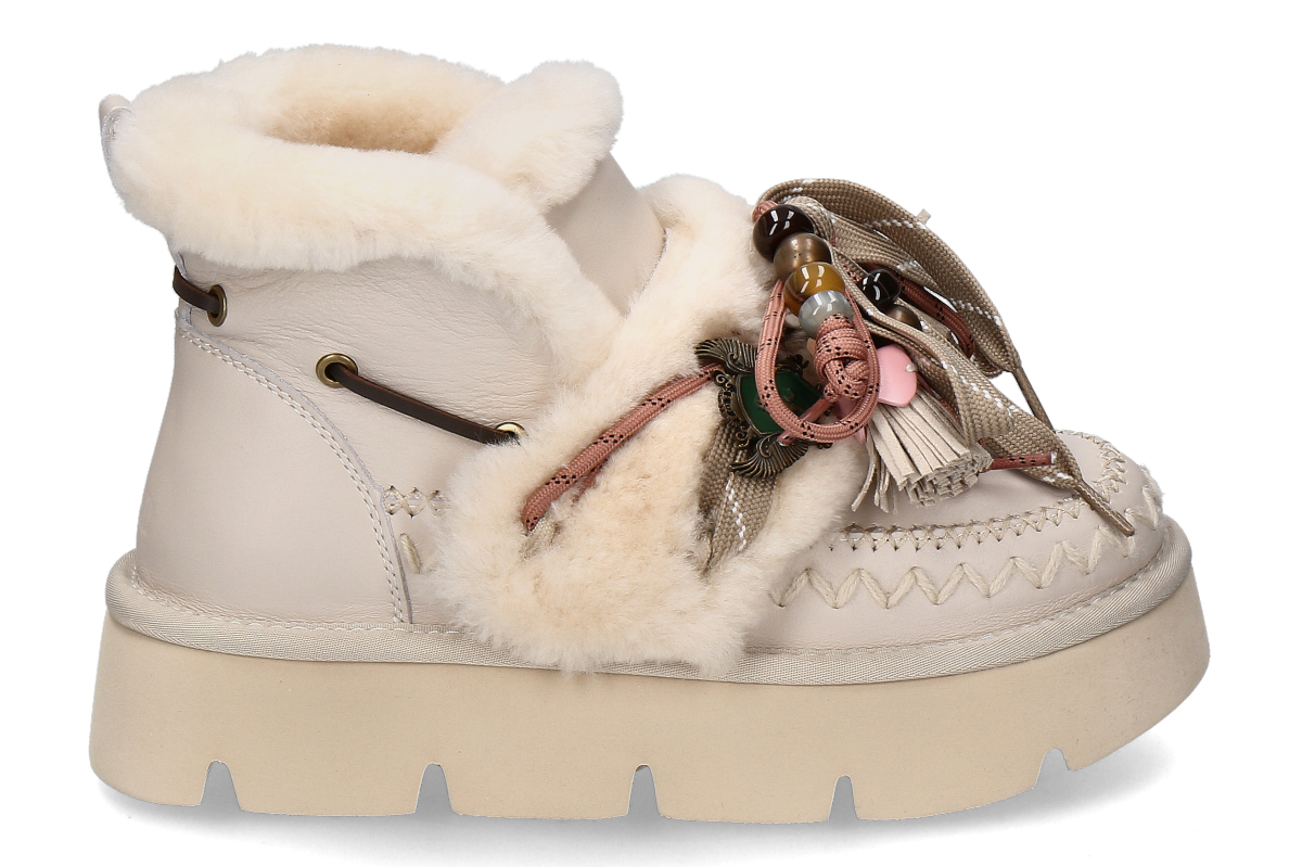 Nan-Ku Couture bootie lined GFH02- white pelle