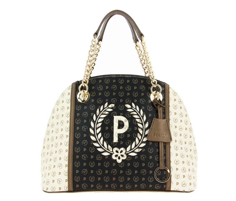 Pollini bag BORSA HERITAGE NERO VITELLO BRONZO