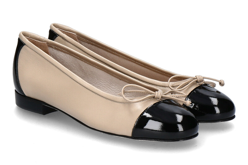 Scarparossa by Lorbac Ballerina MOLLY NAPPA VERNICE- nude/ nero