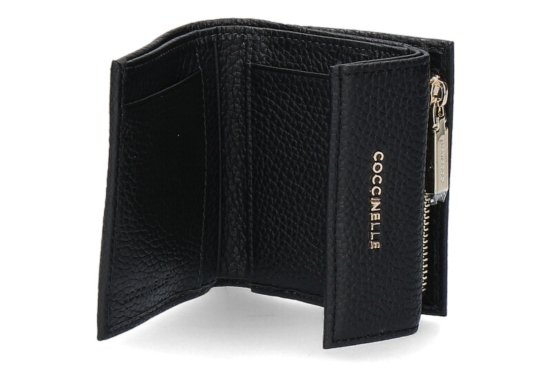 Coccinelle wallet GRAIN LEATHER METALLIC SOFT NOIR