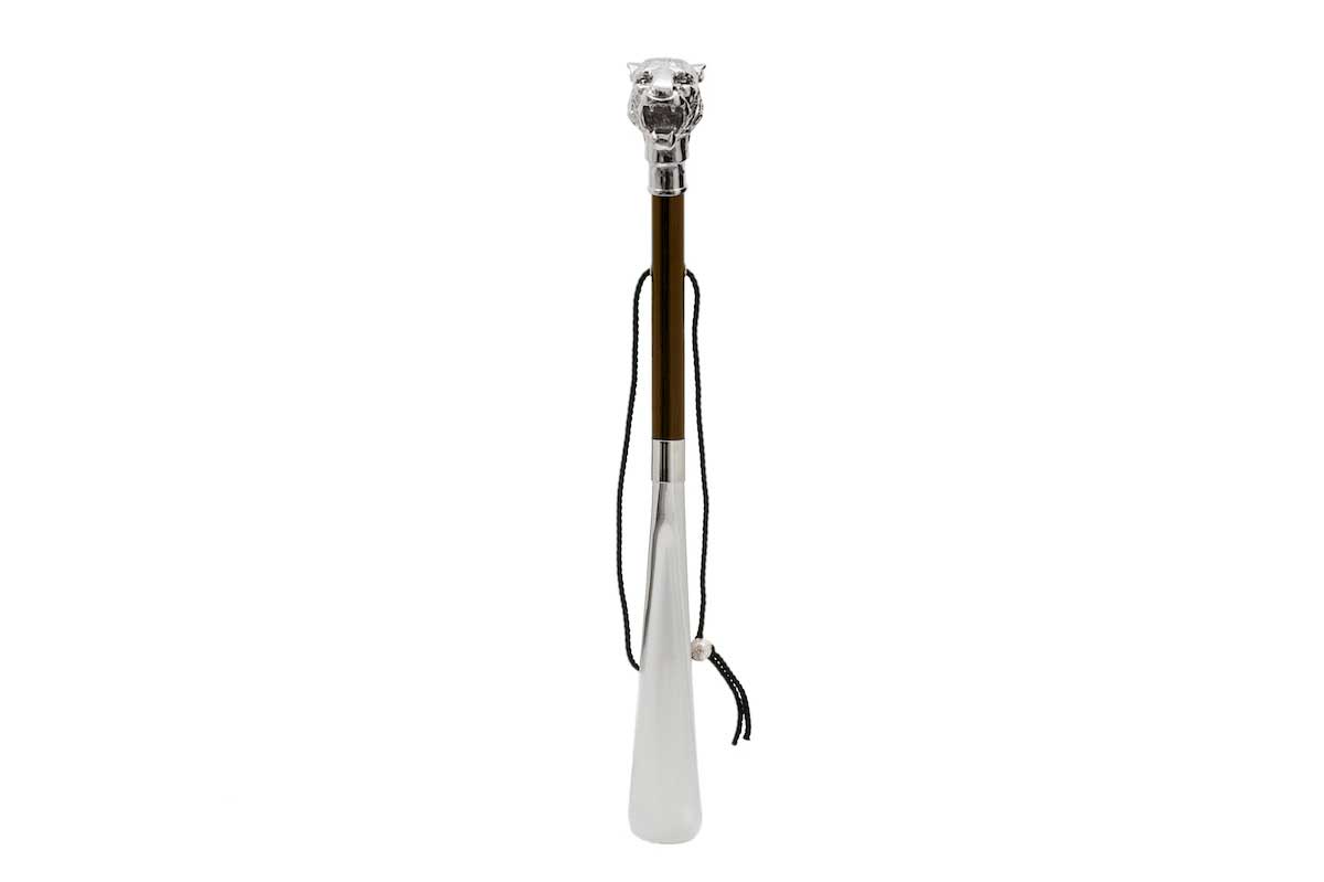 Pasotti shoe horn TIGER- silver/ brown