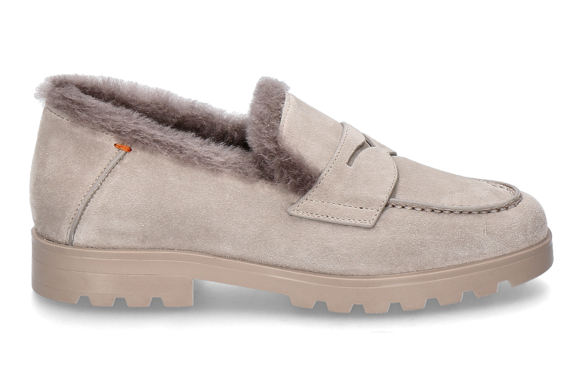  Santoni loafer for women - lined DETR VELOURS- brown/ taupe 