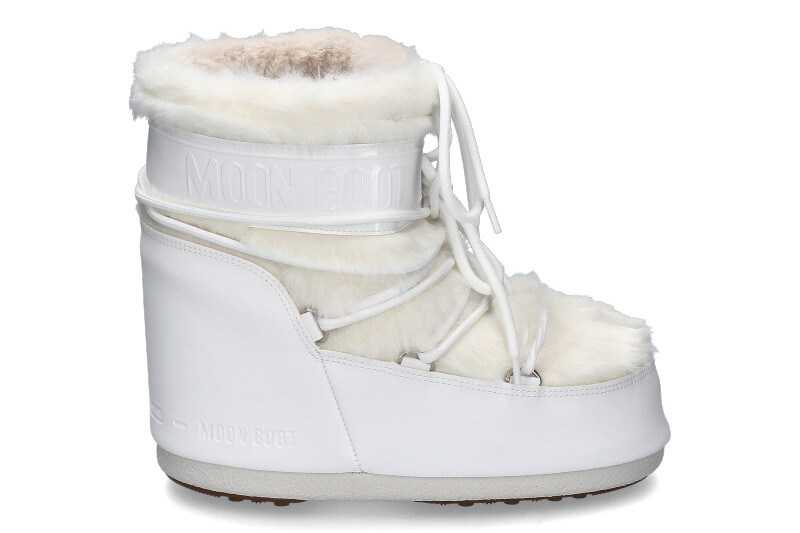 Moon Boot model ICON LOW FAUX FUR OPTICAL WHITE