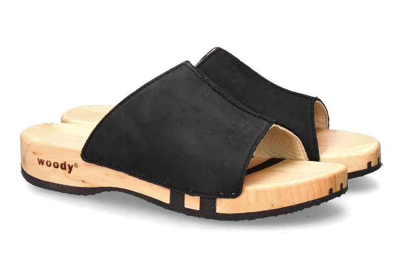 Woody wooden mules ANJA NAPPA NERO