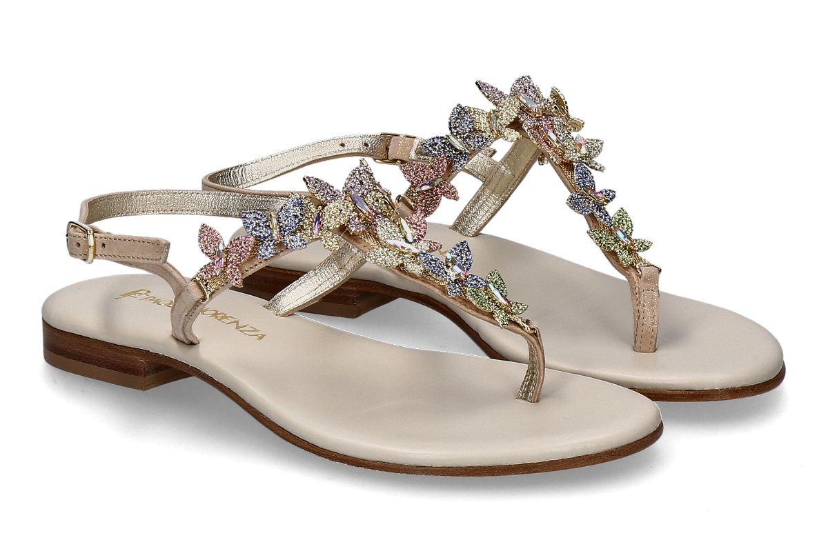 Paola Fiorenza sandal FARFALLE- beige/ multicolor