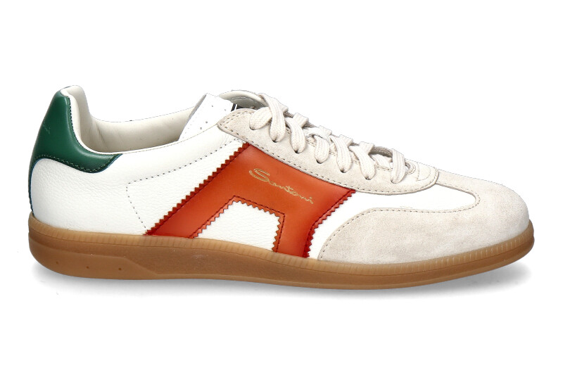 Santoni men's sneaker OLYMPIC- orange/white/green