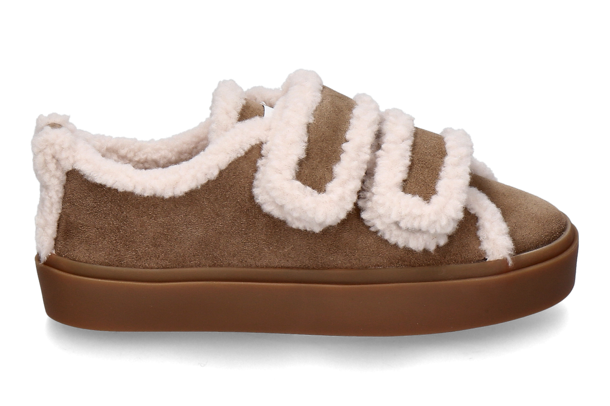 Inuikii women's- sneaker lined LOW VELCRO- light beige