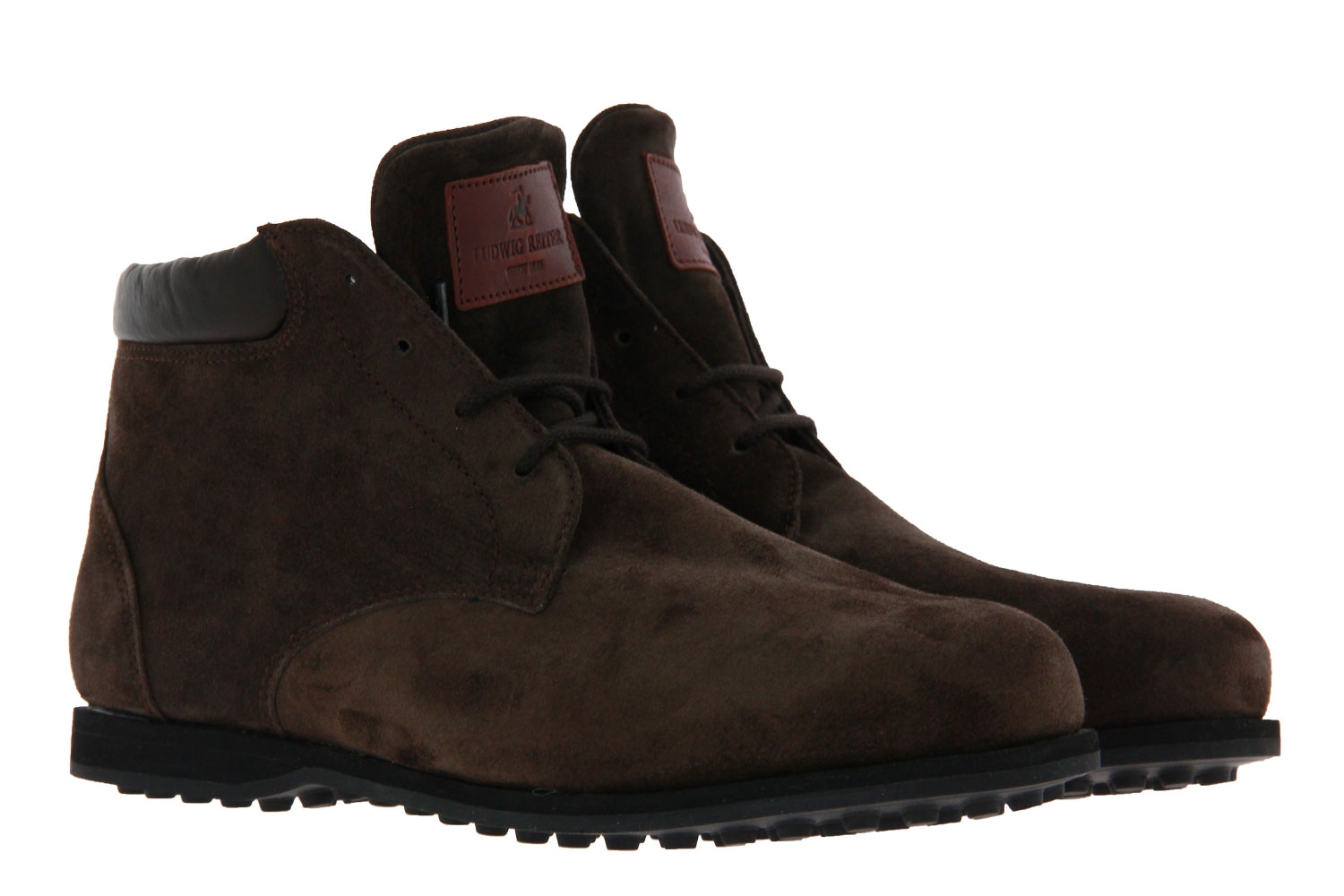 Ludwig Reiter lace-up boots lined GRINZINGER VELOUR DUNKELBRAUN