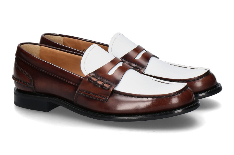 Church's Loafer PEMBREY POLISHED BICOLOR- tabac/white