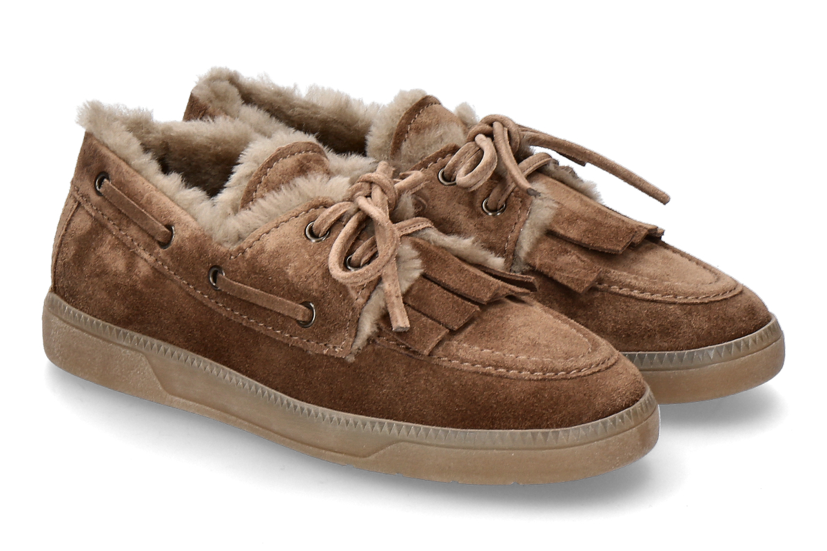 Kennel & Schmenger lace-up shoe POP SUEDE lined- camel/ brown