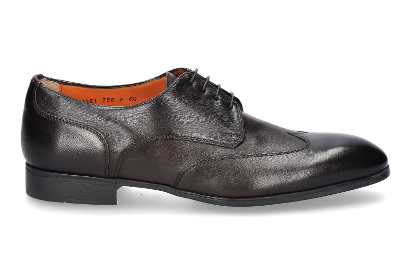 Santoni lace-up LEATHER DARKBROWN