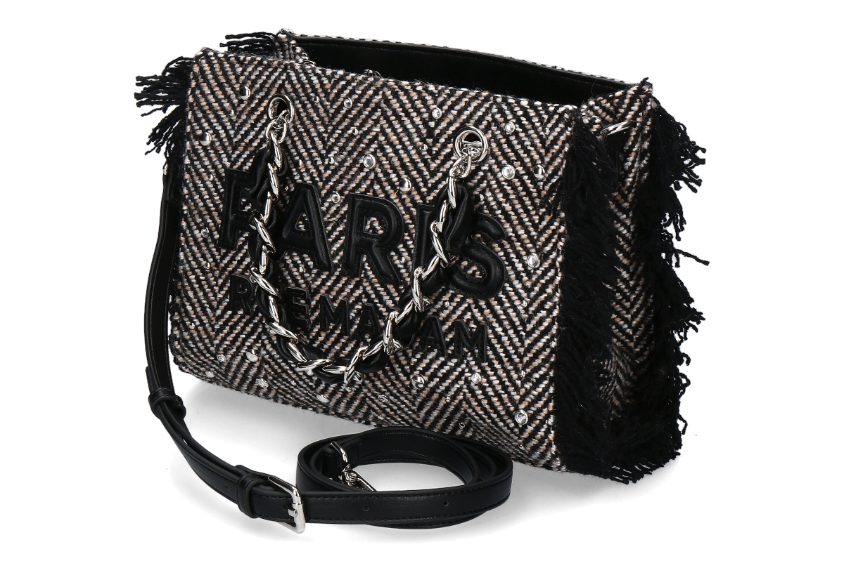 Rue Madam bag- HARRIS MINI TOTE- tweed black/black