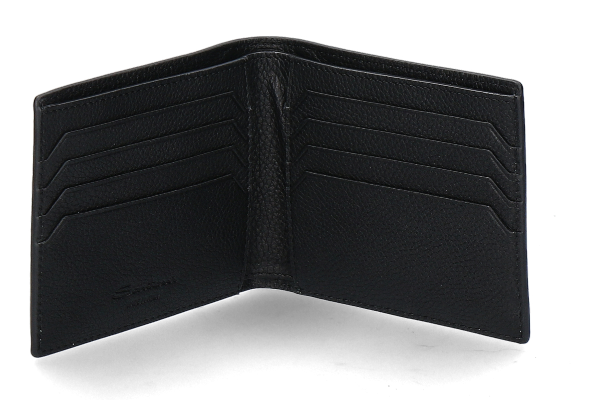  Santoni wallet PELLE BOTTALATA- black/ schwarz 