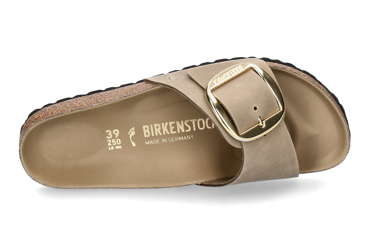 Birkenstock slip-on shoe MADRID SCHMAL BIG BUCKLE NUBUK- sandcastle/beige