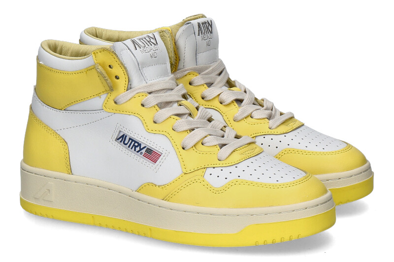 Autry Mid-Cut Sneaker WHITE YELLOW WB23