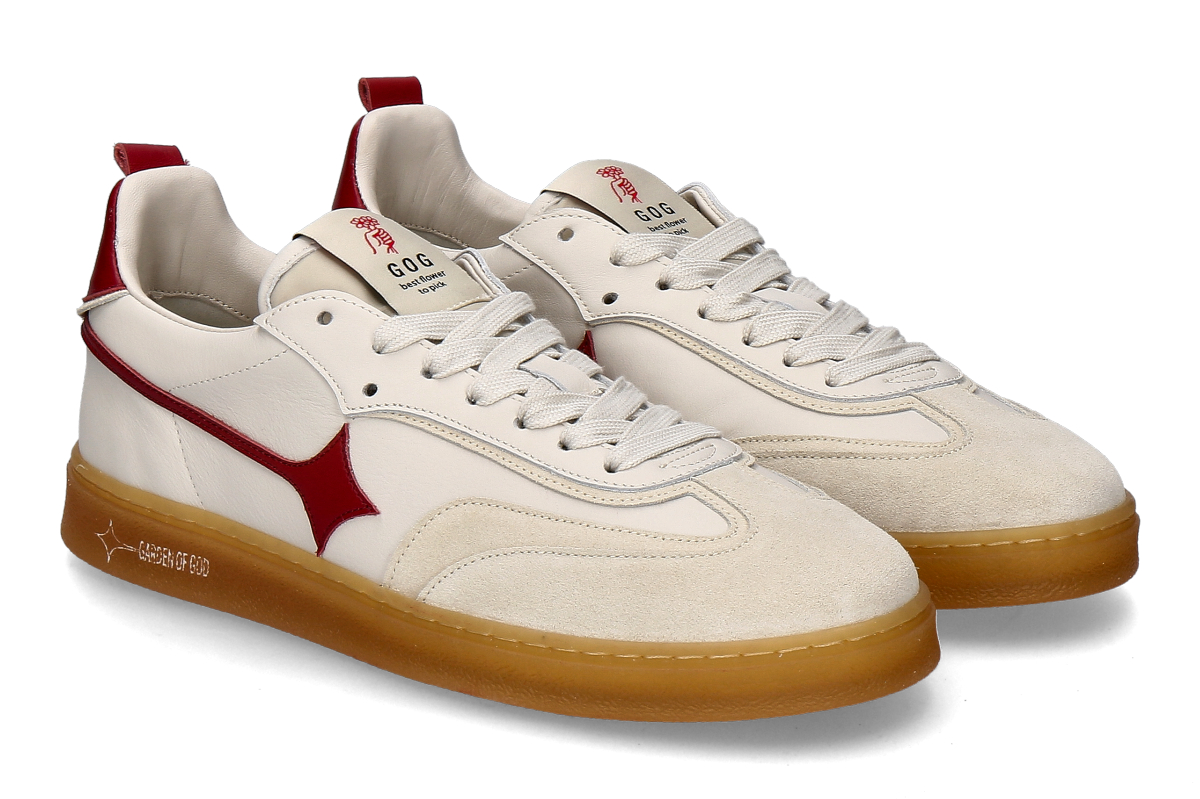 Garden of God men's- sneaker EARTH LEA- off-white/ dark-red