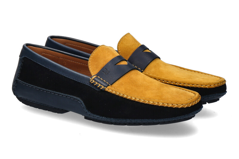 Moreschi loafer BAVIERA BLU SCURO YELLOW