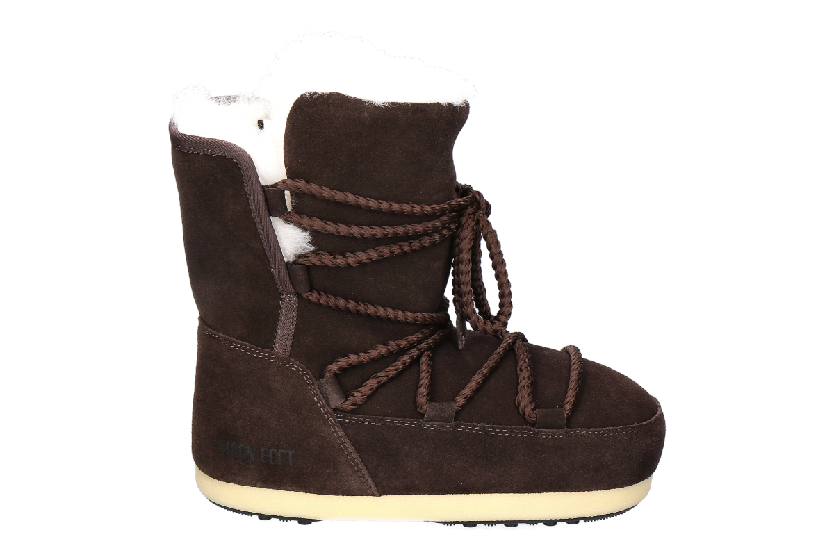 Moon Boot Bootie gefüttert EVX BOOT SUEDE-SHEARLIMG - dark brown/dunkelbraun