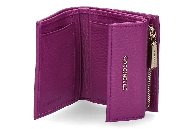 Coccinelle wallet GRAIN LEATHER METALLIC SOFT DAHLIA