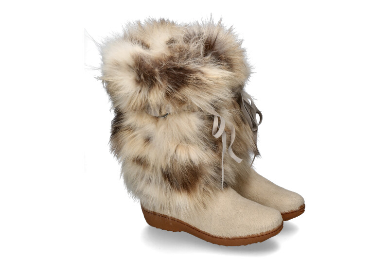 Oscar Sport Women's Fur Boots VOLPE SABBIA ICEBURG - beige / brown