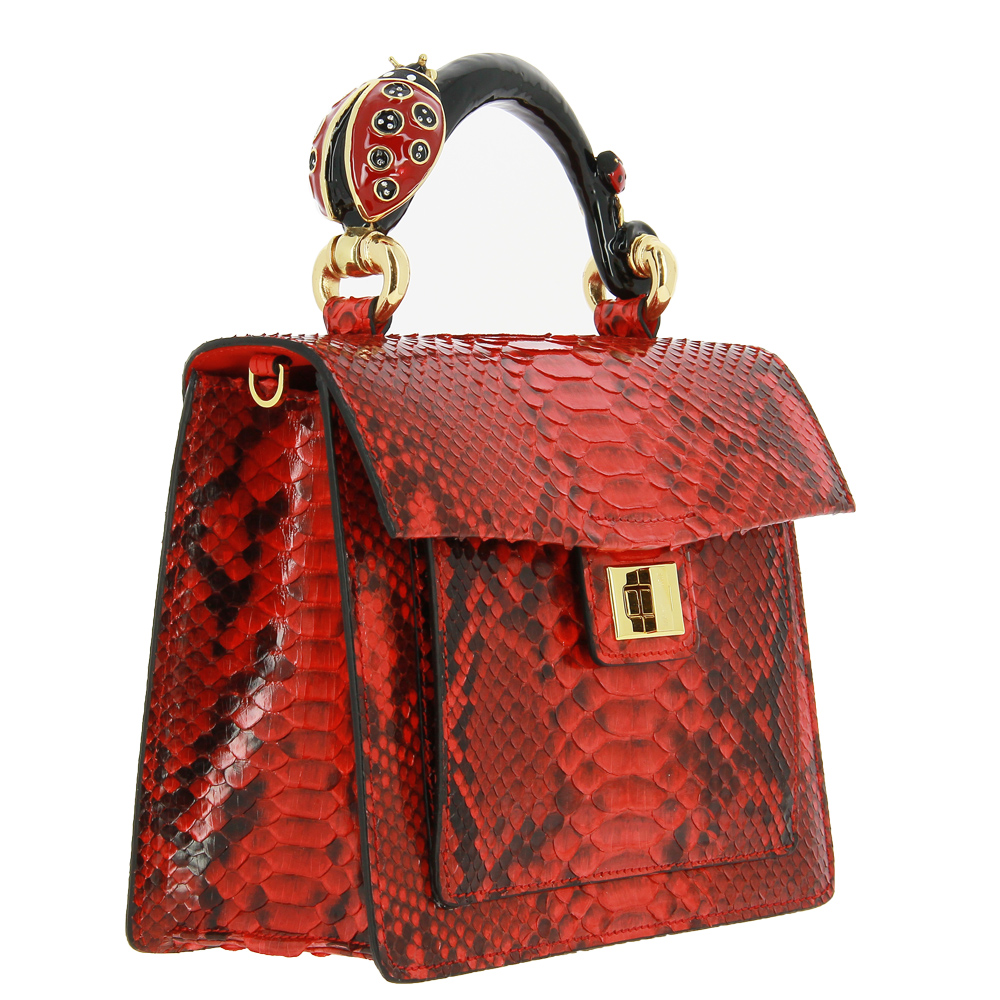 Silvano Biagini bag MELISSA ROSSO PITONE COCCINELLA