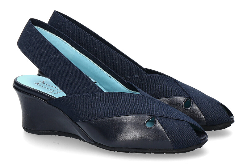 Thierry Rabotin wedge sandals CARMA NAPPA NAVY