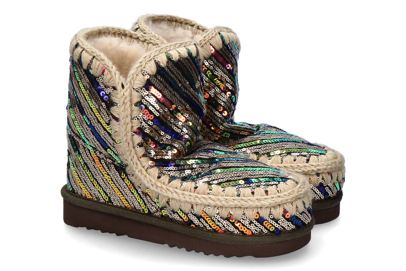 Mou boots lined ESKIMO STRIPY SEQUINS- multicolor