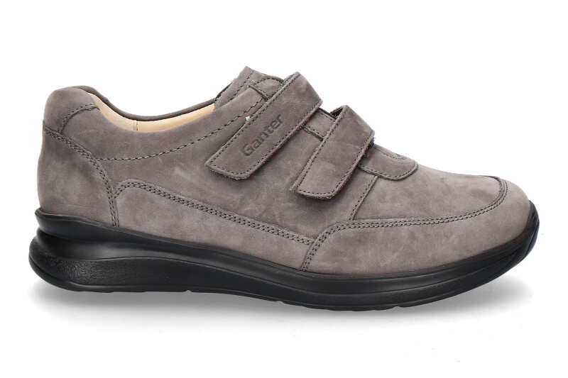 Ganter men's velcro shoe HARALD H VARIO OIL NUBLIC LEATHER- ash/grey