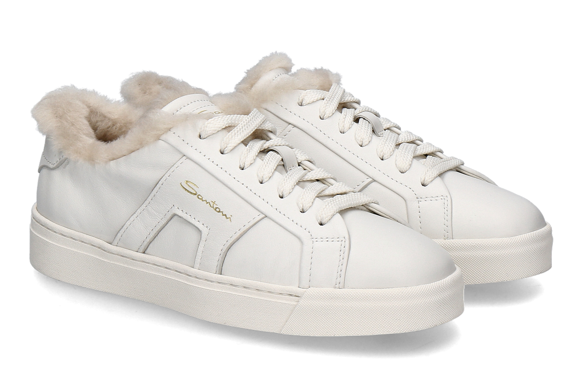  Santoni women's sneaker lined DBS NAPPA- white/ weiss 