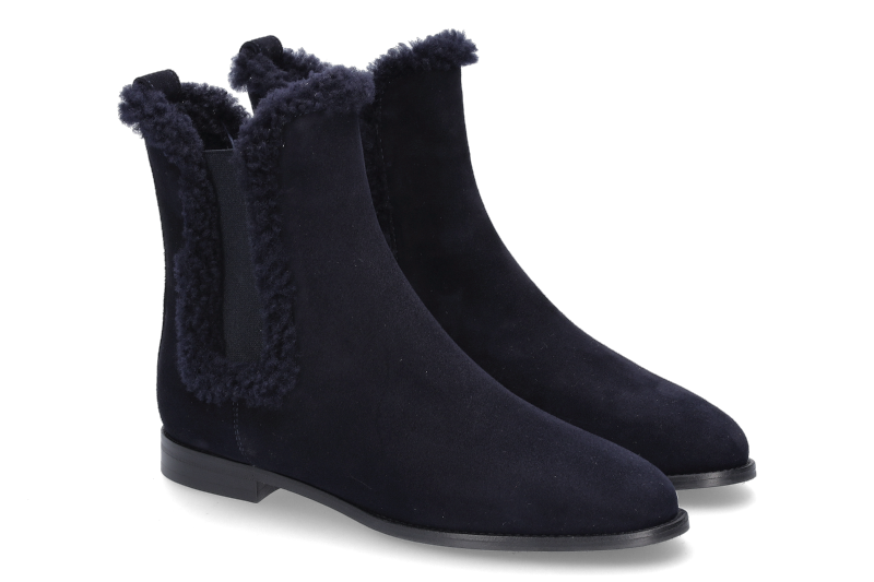 Unützer ankle boots with a warm lining CAMOSCIO NAVY AGNELLO NAVY