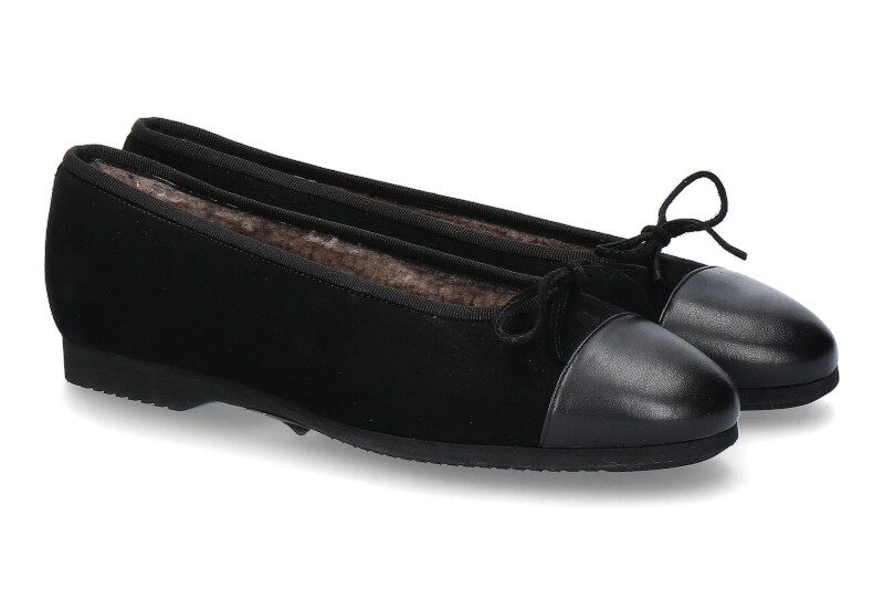 Unützer ballerina lined CAMOSCIO NERO NAPPA NERA