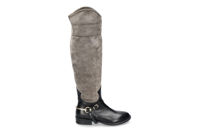 Le Pepé boots CAMOSCIO FANGO NAPPA NERO