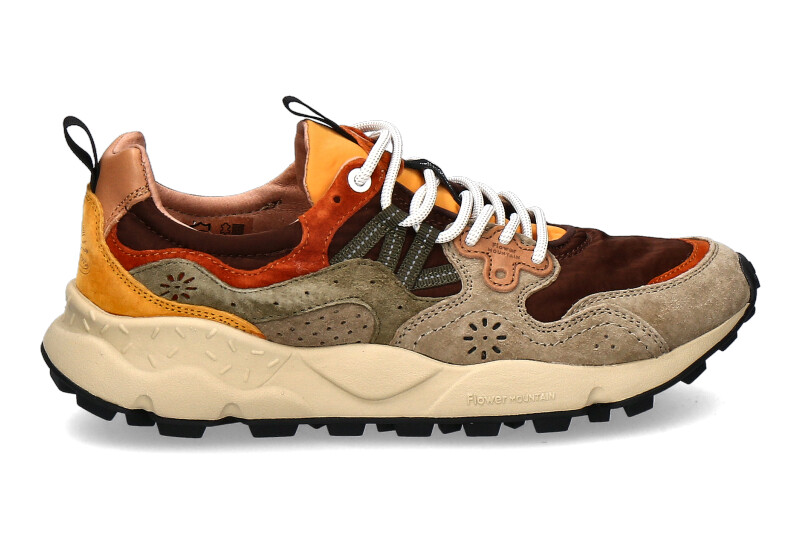 Flower Mountain men's sneakers YAMANO SUEDE NYLON- taupe/ brown