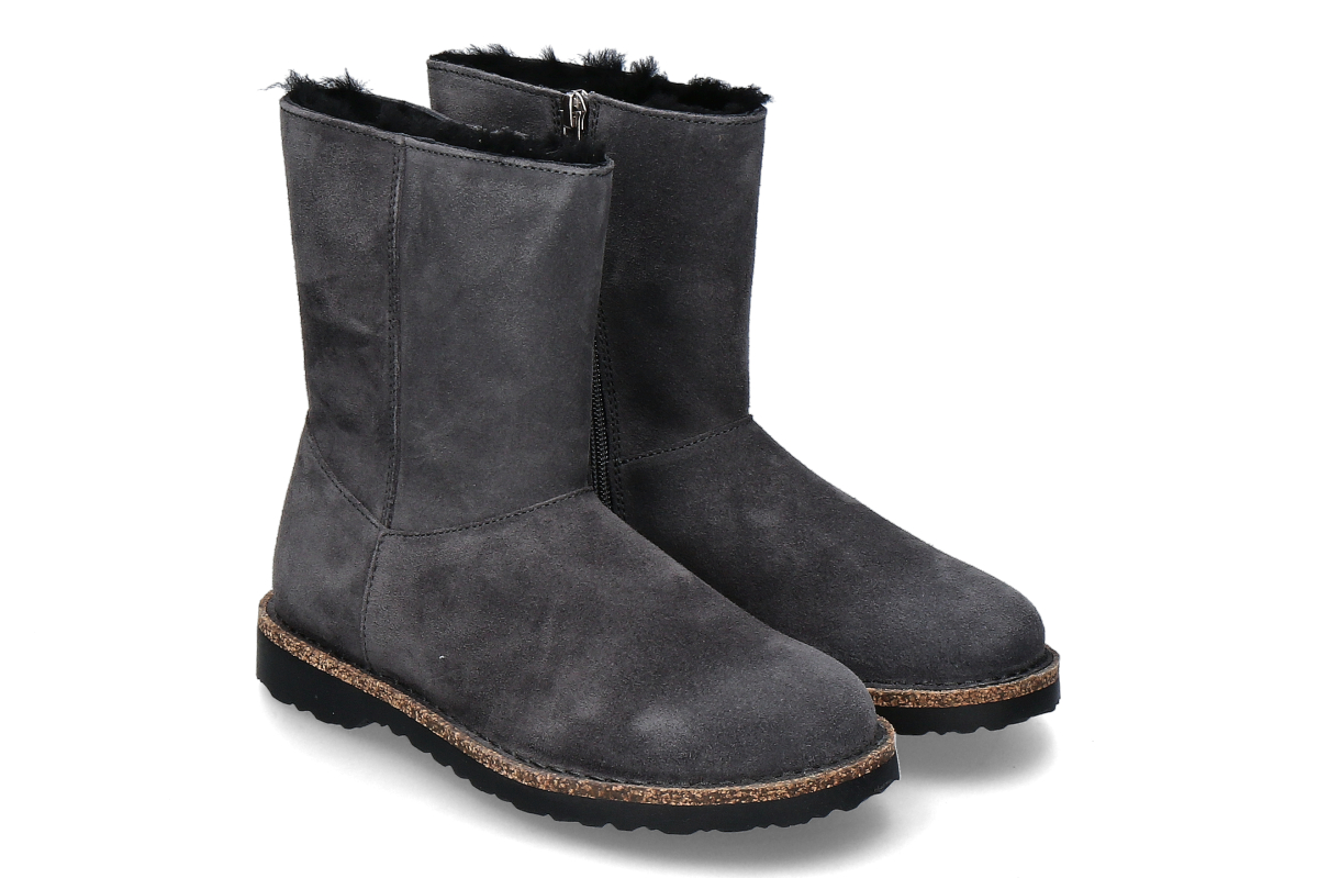 Birkenstock women's ankle boots UPPSALA MID SHEARLING VELOURSLEDER- schwarz